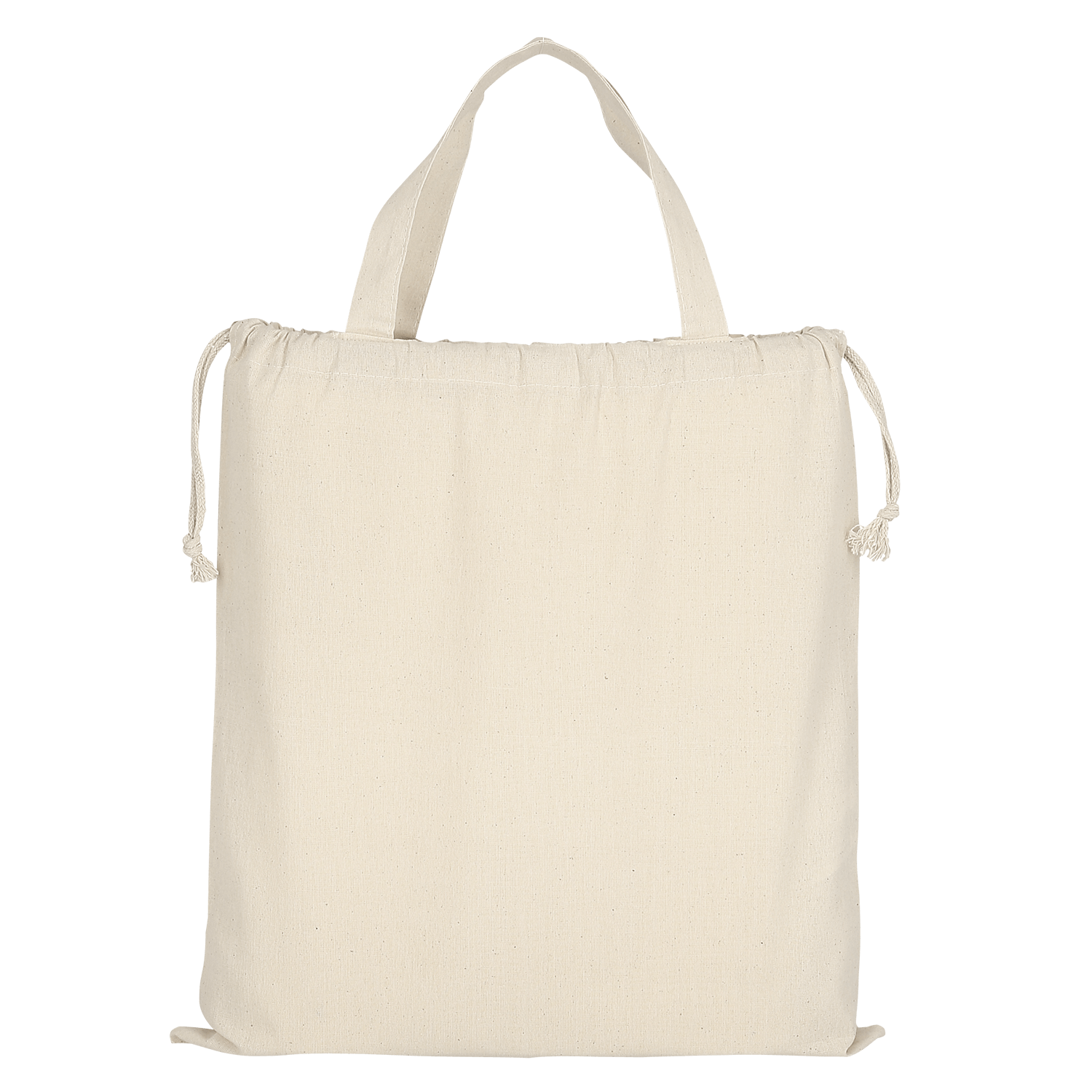 Baumwolltasche CLASSIC mit zwei kurzen Henkeln und doppeltem Kordelzug