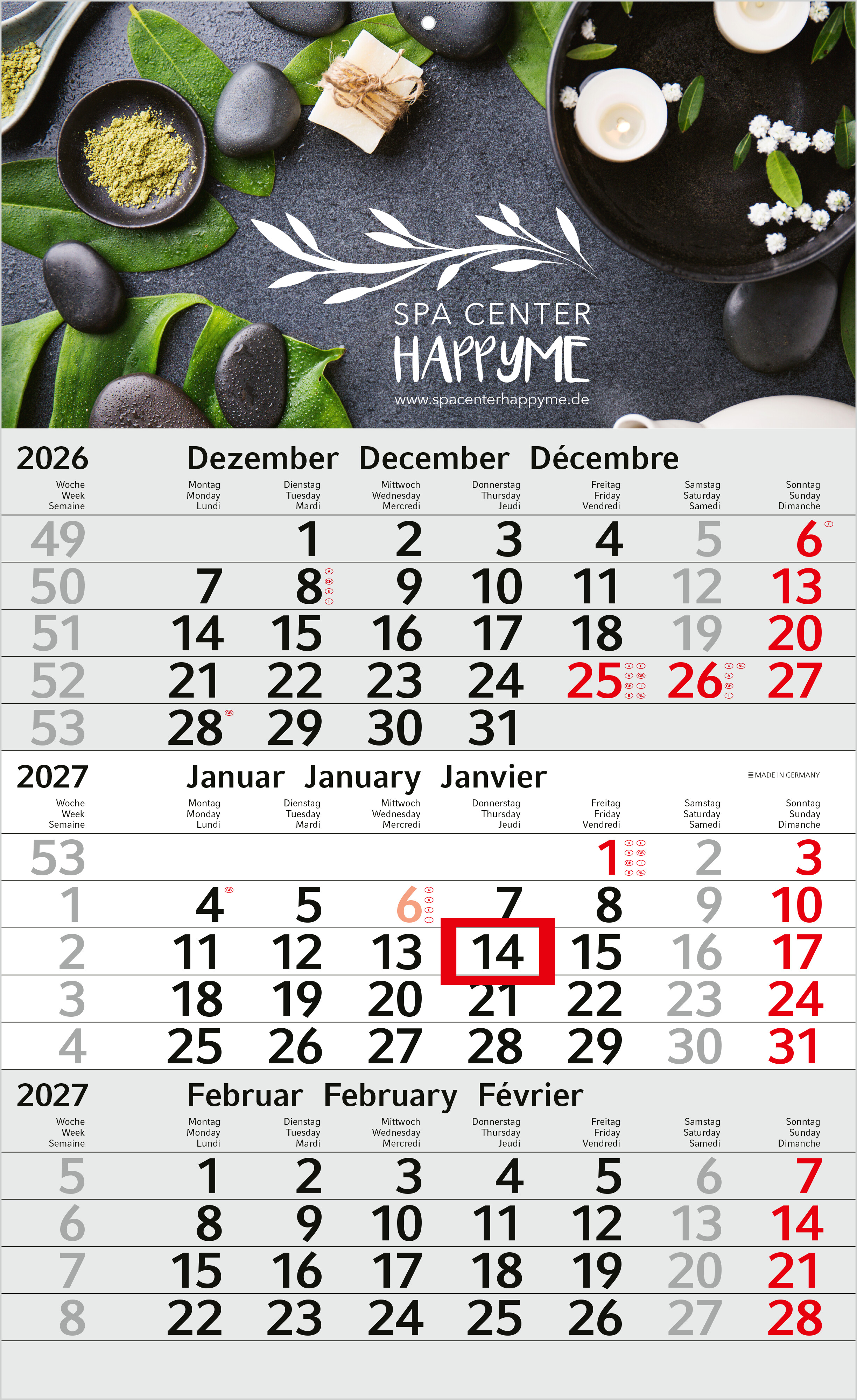 3-Monatskalender Einblatt Budget 3