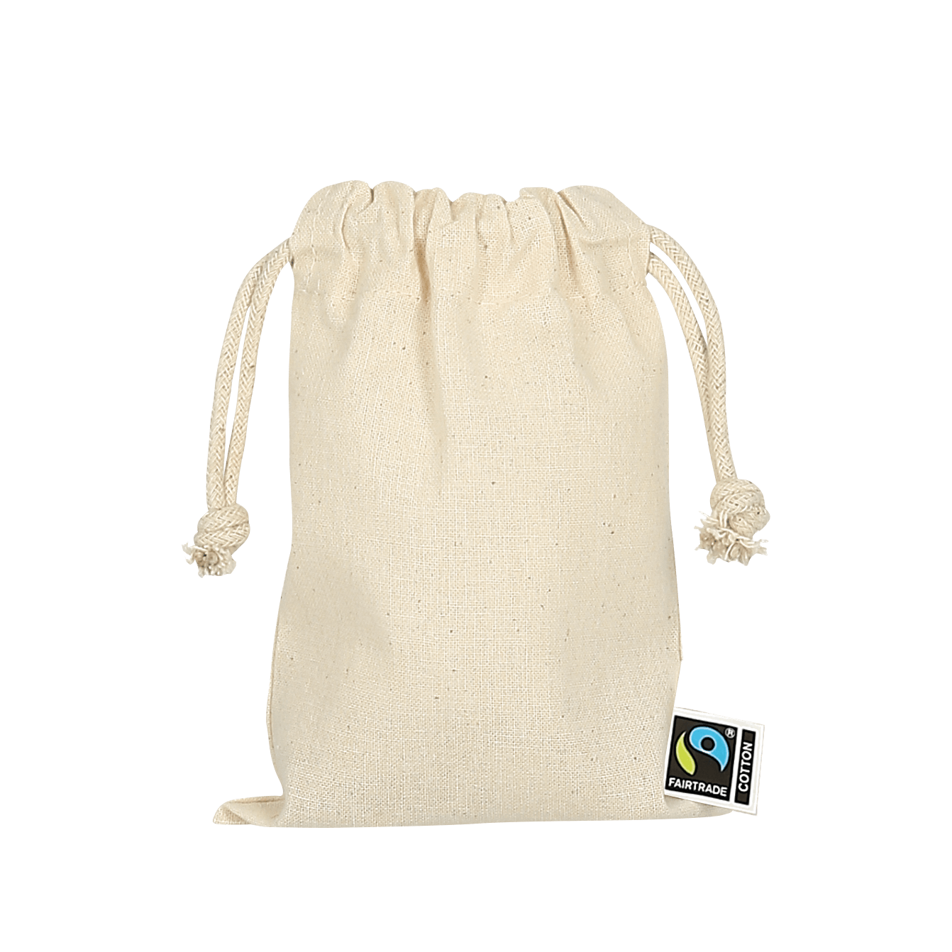 Zuziehbeutel aus Fairtrade-zertifizierter Baumwolle, 10 x 14 cm
