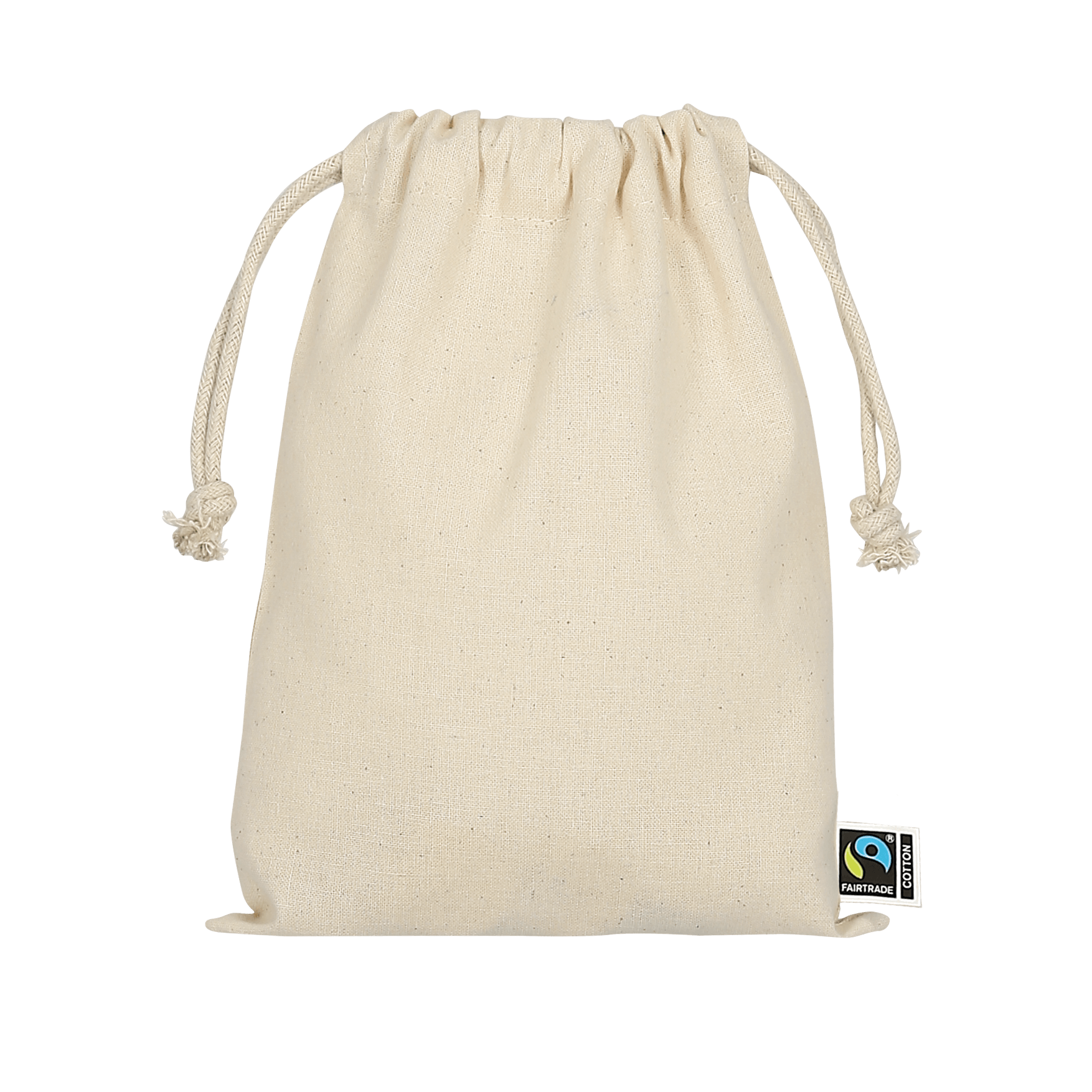 Zuziehbeutel aus Fairtrade-zertifizierter Baumwolle, 15 x 20 cm