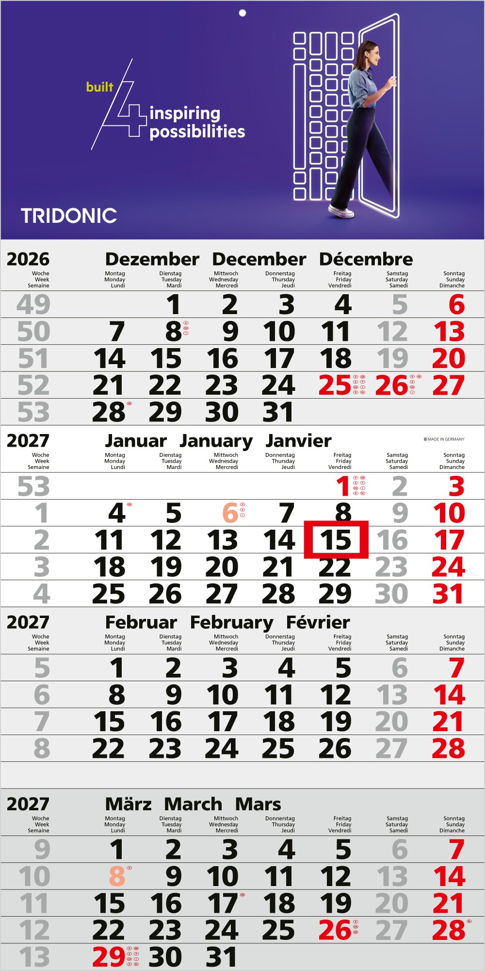 4-Monatskalender Einblatt Mega 4 A