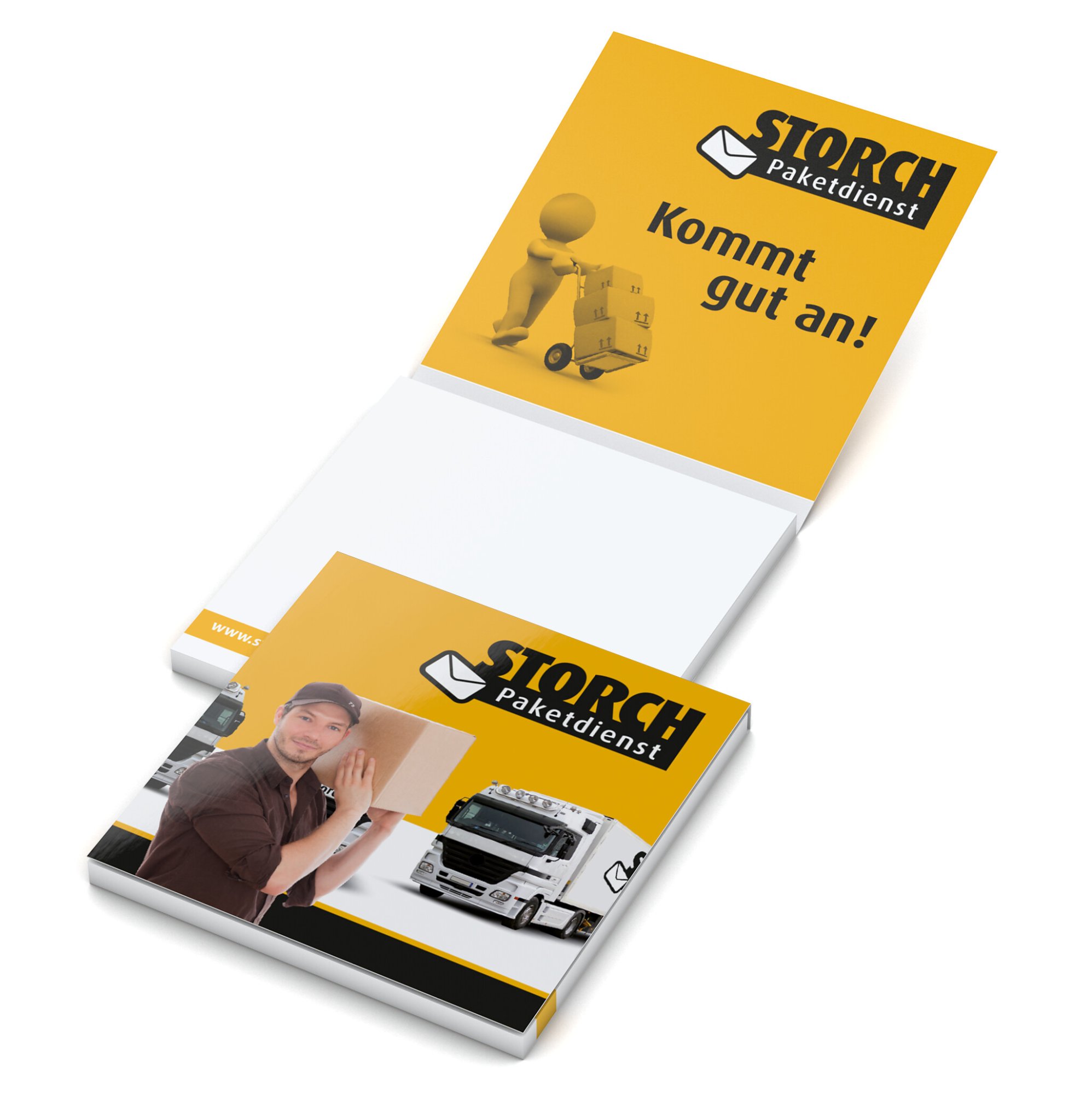 Haftnotizblock Cover Karton, 72 × 72 mm, Individuell, glänzend