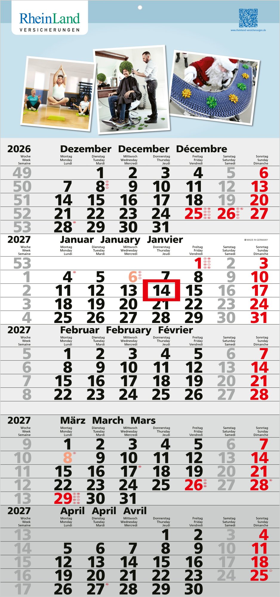 5-Monatskalender Einblatt Quintus 5