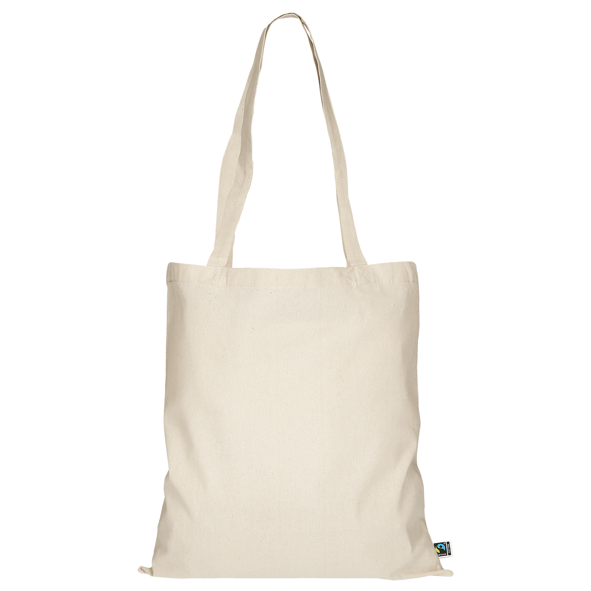 Tasche aus Fairtrade-zertifizierter Baumwolle mit zwei langen Henkeln, ca. 200 g/m²