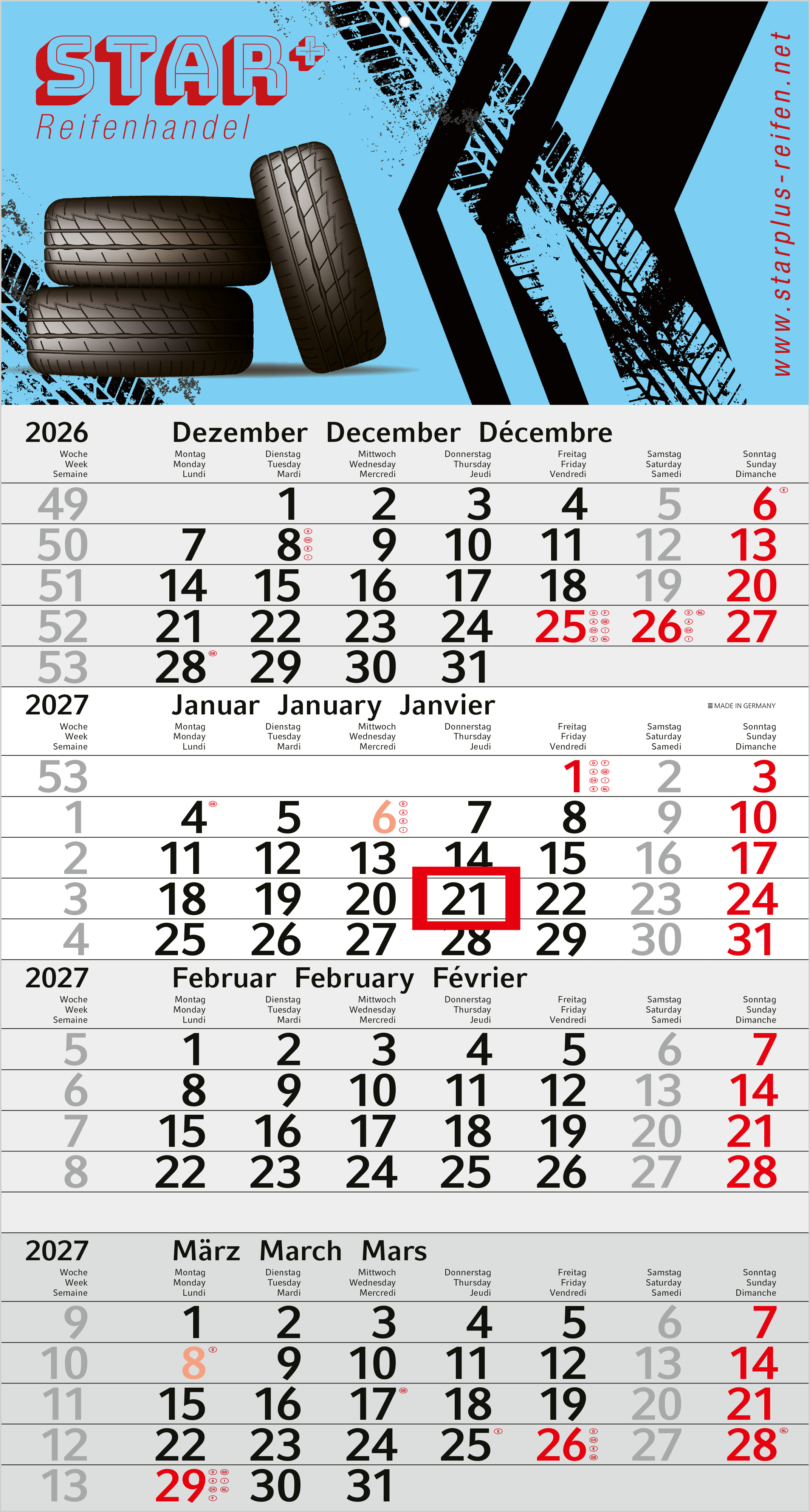 4-Monatskalender Einblatt Budget 4