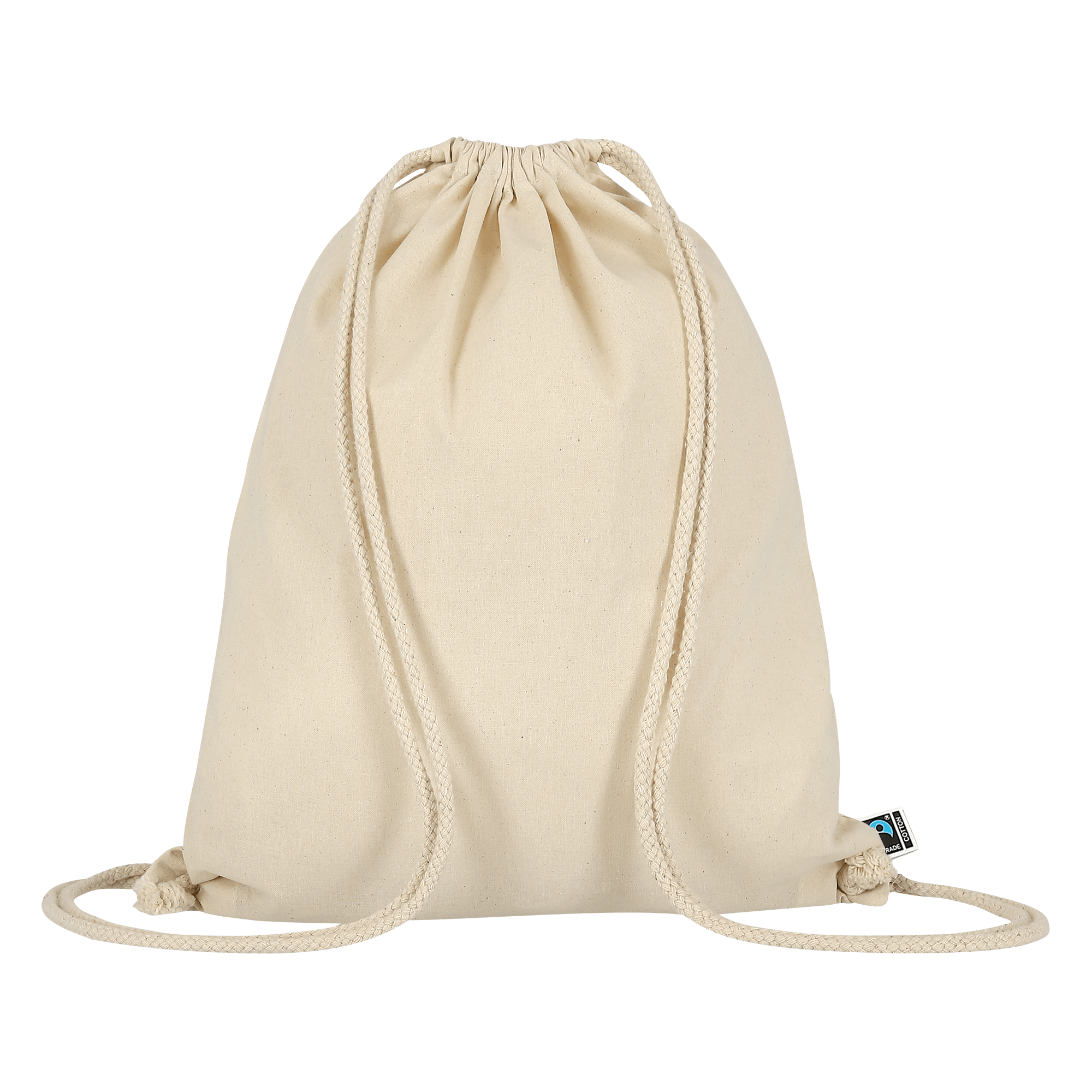 Turnbeutel aus Fairtrade-zertifizierter Baumwolle, ca. 200 g/m²