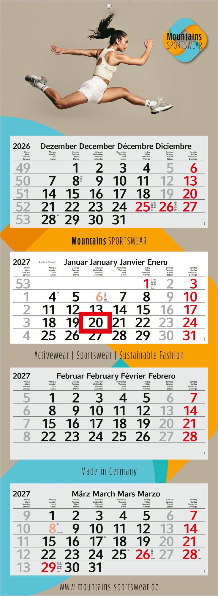 4-Monatskalender Mehrblock Profil 4