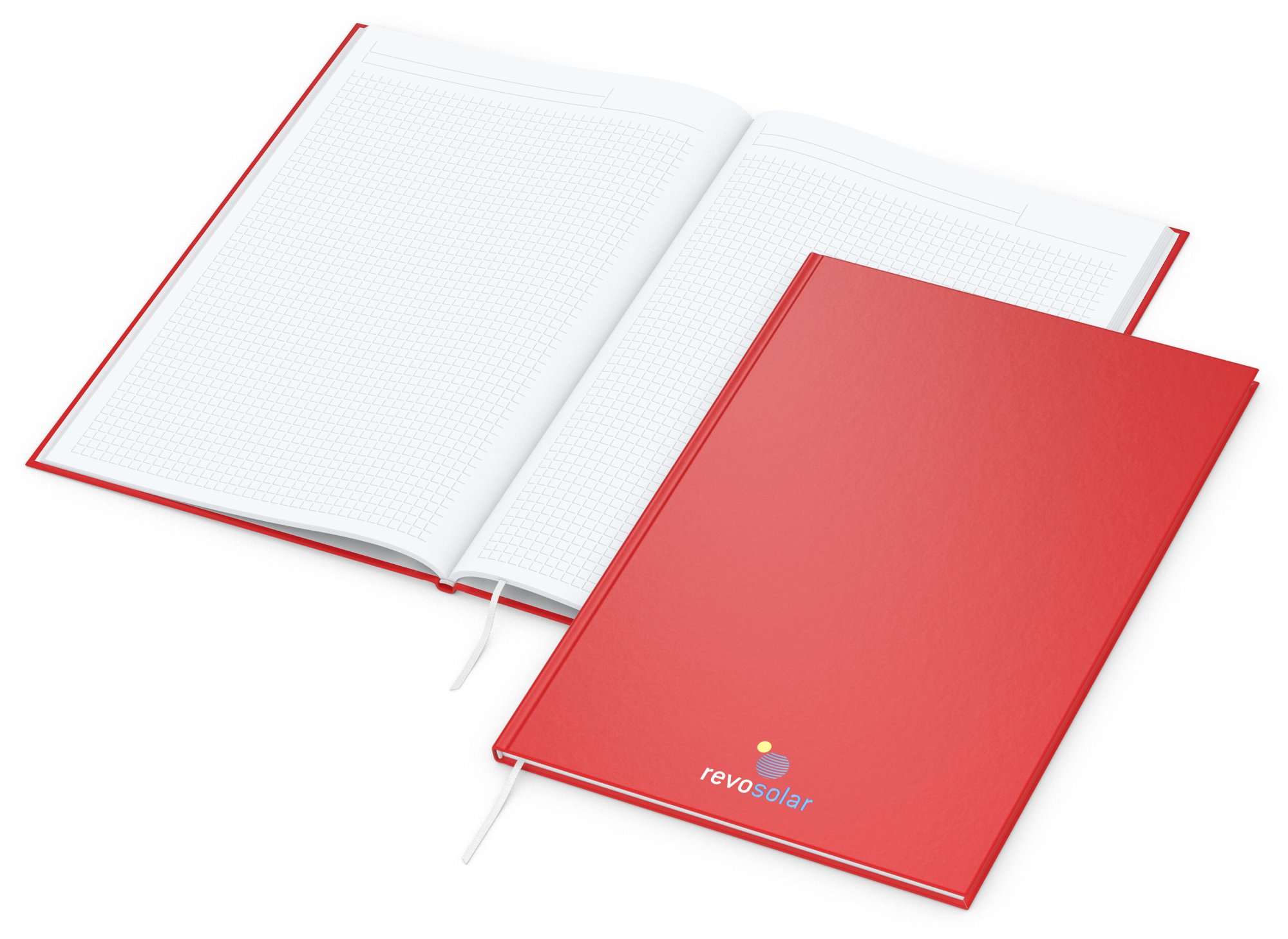 Notizbuch Memo-Book, A4, Winkelkaro, rot